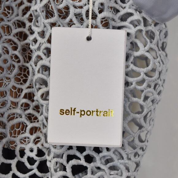 Self-Portrait Lace & Ribbon Tiered Dress, size 4, NWT - Picture 8 of 13